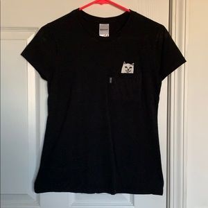 Fitted Black Cat T-shirt